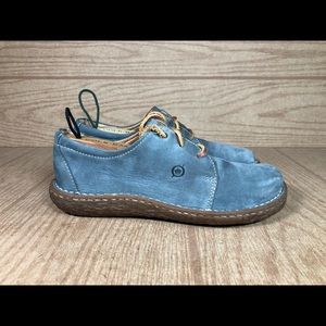 Blue Womens Oxford Leather Born Suede Size Lace Up W4808 US 7.